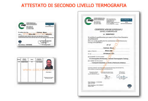 Attestato Termografia Secondo Livello ISO 9712 Studio Calchera Milano