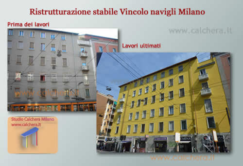 Cantiere ristrutturazione facciate condominio Milano zona Navigli - Studio Calchera