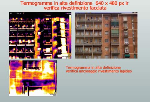 Rilievo termografico attivo su facciata in klinker a Milano - Studio Calchera